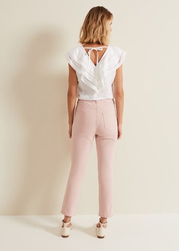 Phase Eight Lindsey Cropped Straight Leg Trousers Pink Canada | VXMIGH-641